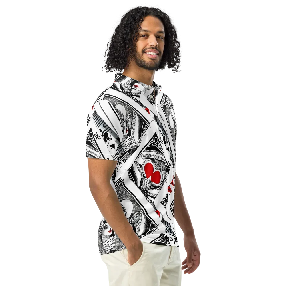 Fashion Print, By Carl Rahl on Men's Slim Fit Polo Shirt — Right Front