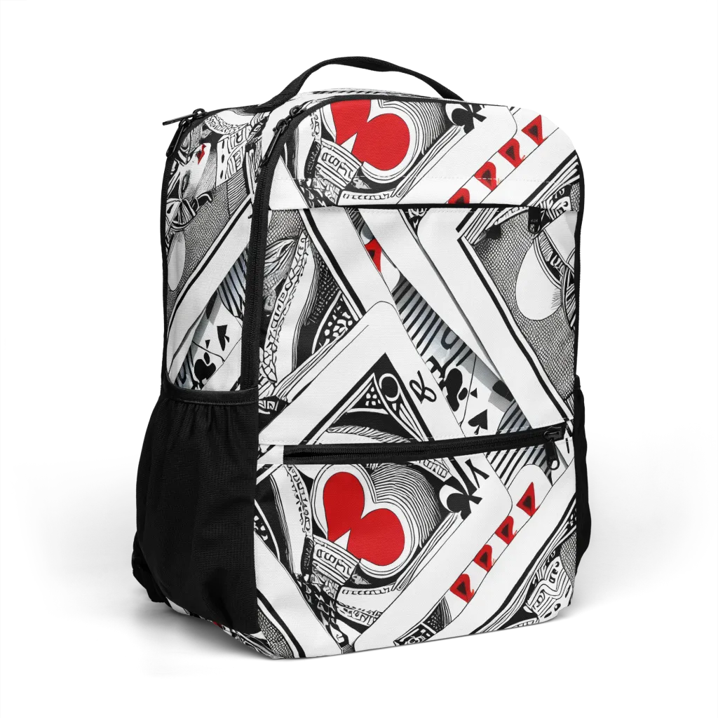 Fashion Print, By Carl Rahl on Utility Backpack — Right Front