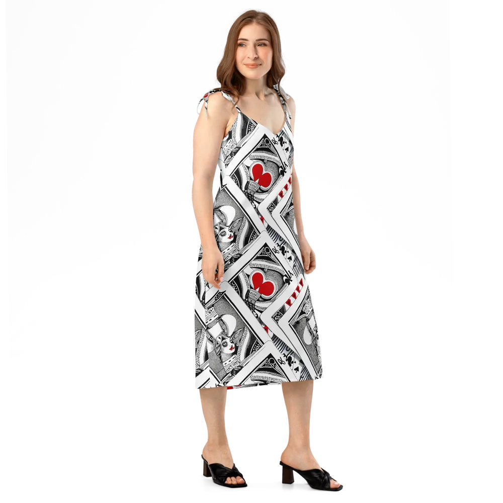 Fashion Print, By Carl Rahl on Slip Dress — Right Front