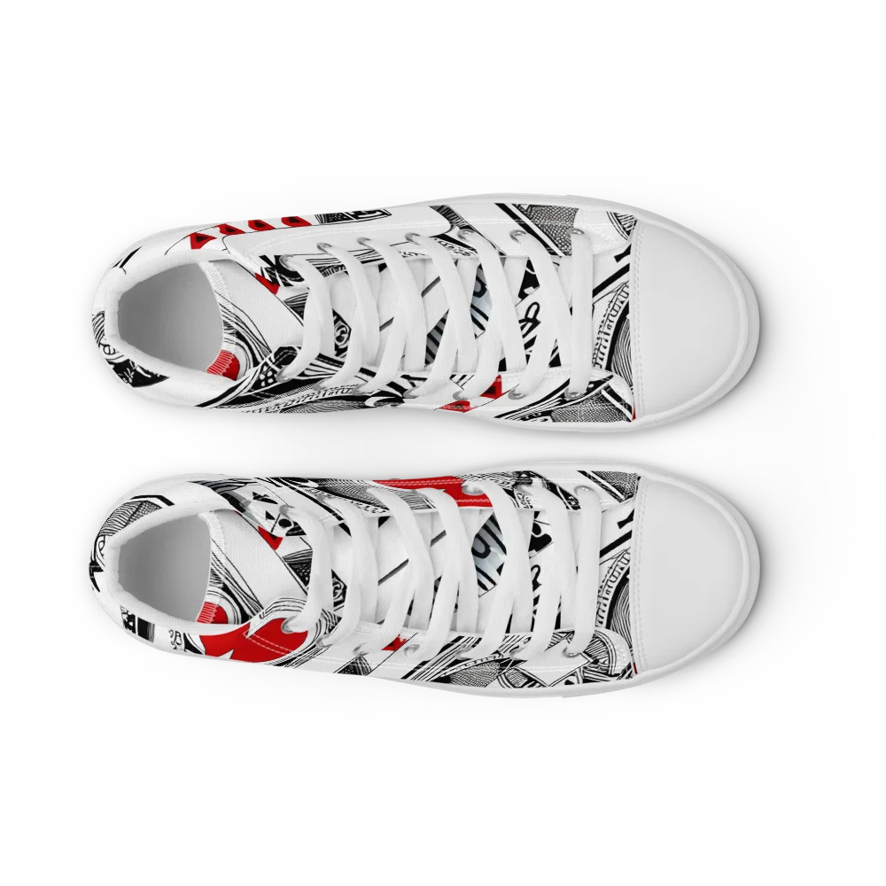 Fashion Print, By Carl Rahl on Men's High Top Canvas Shoes — Front