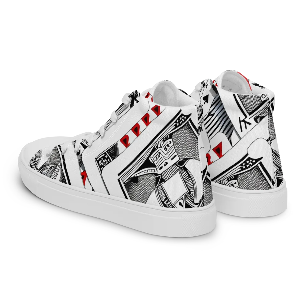 Fashion Print, By Carl Rahl on Men's High Top Canvas Shoes — Left Back