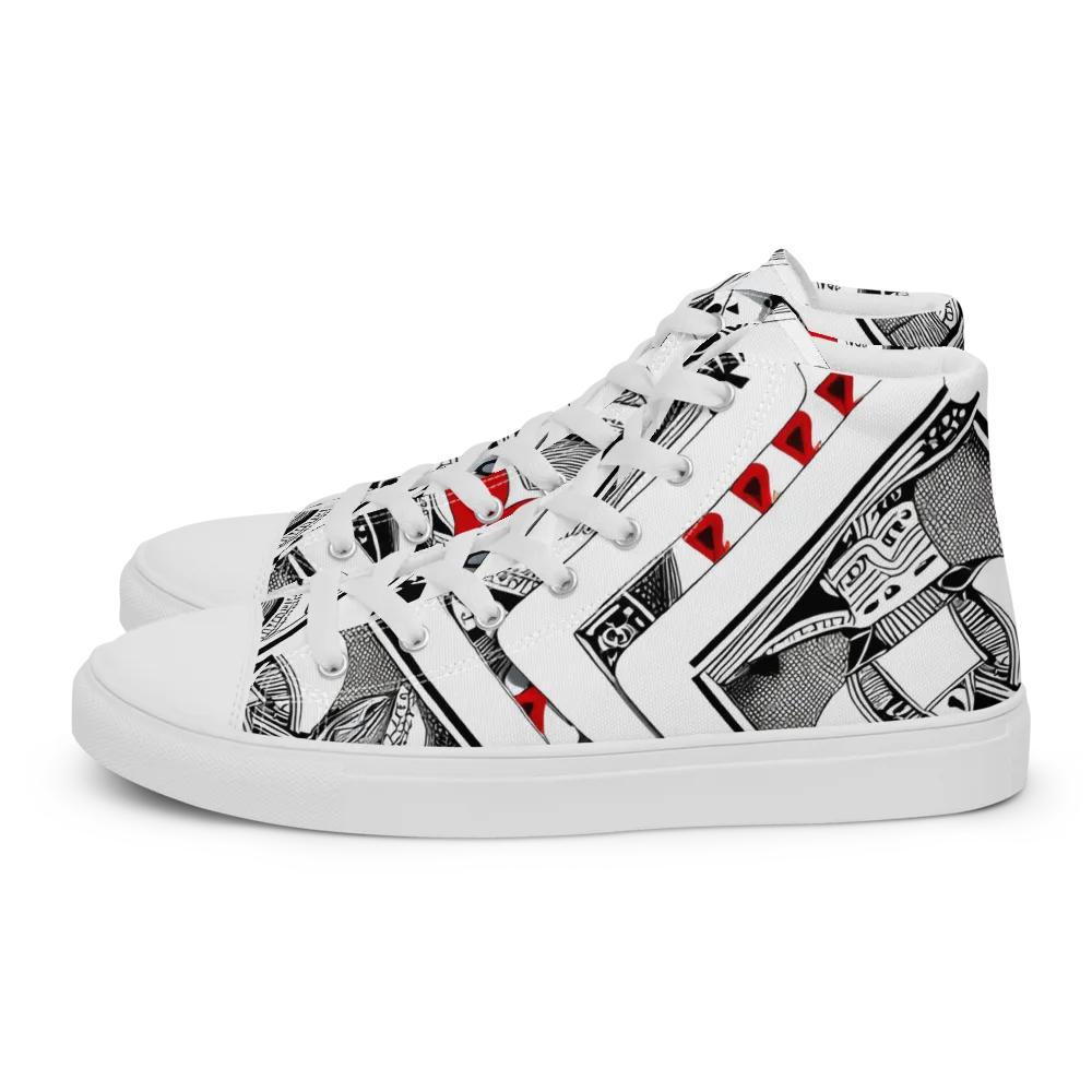 Fashion Print, By Carl Rahl on Men's High Top Canvas Shoes — Left