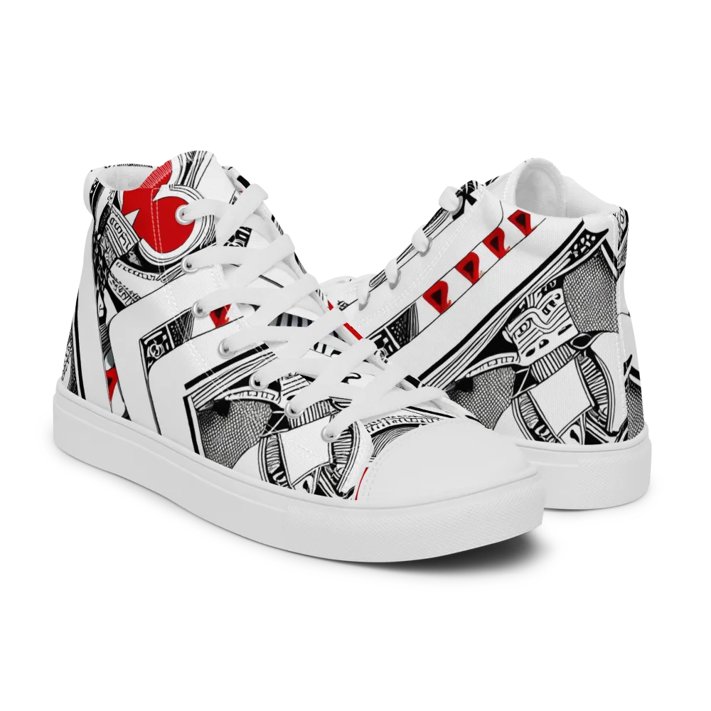 Fashion Print, By Carl Rahl on Men's High Top Canvas Shoes — Right