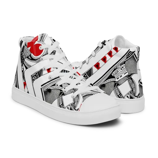 Fashion Print, By Carl Rahl on a Men's High Top Canvas Shoes