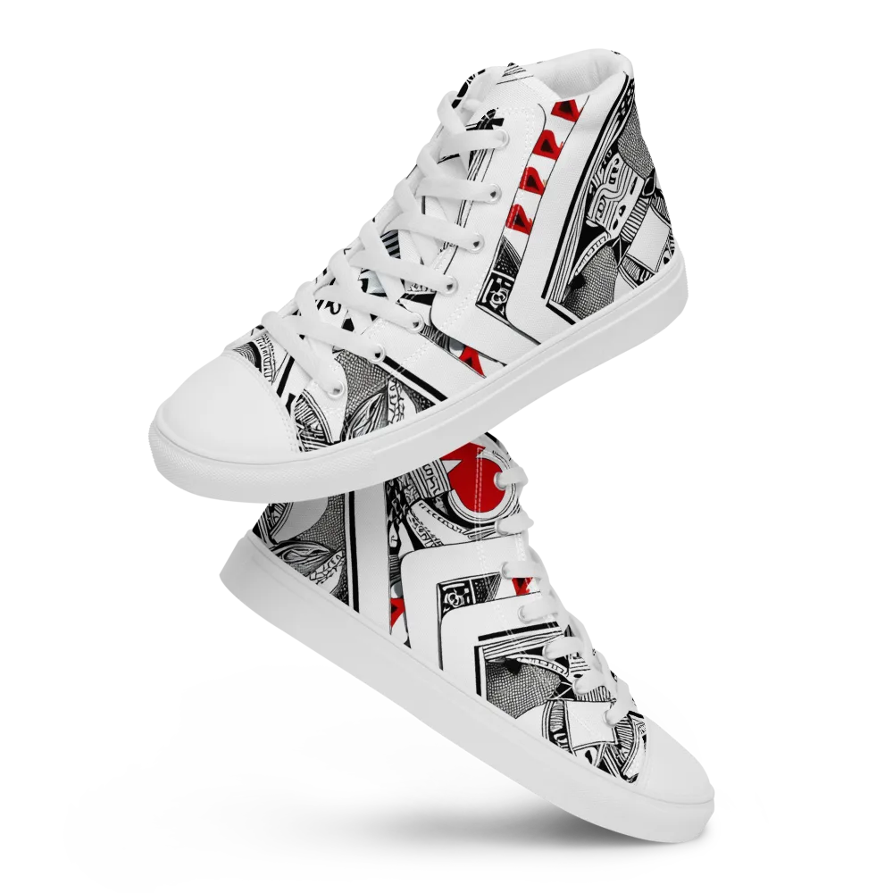 Fashion Print, By Carl Rahl on Men's High Top Canvas Shoes — Front