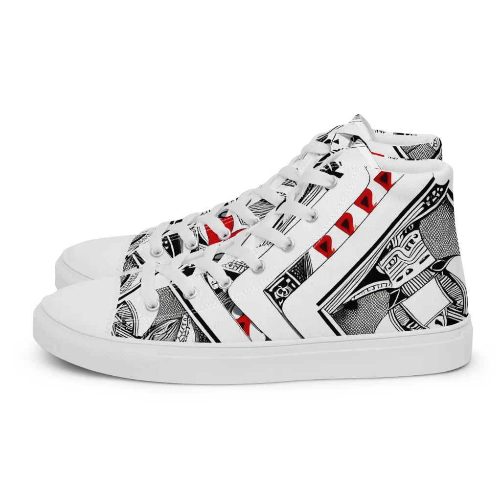 Fashion Print, By Carl Rahl on Women's High Top Canvas Shoes — Left