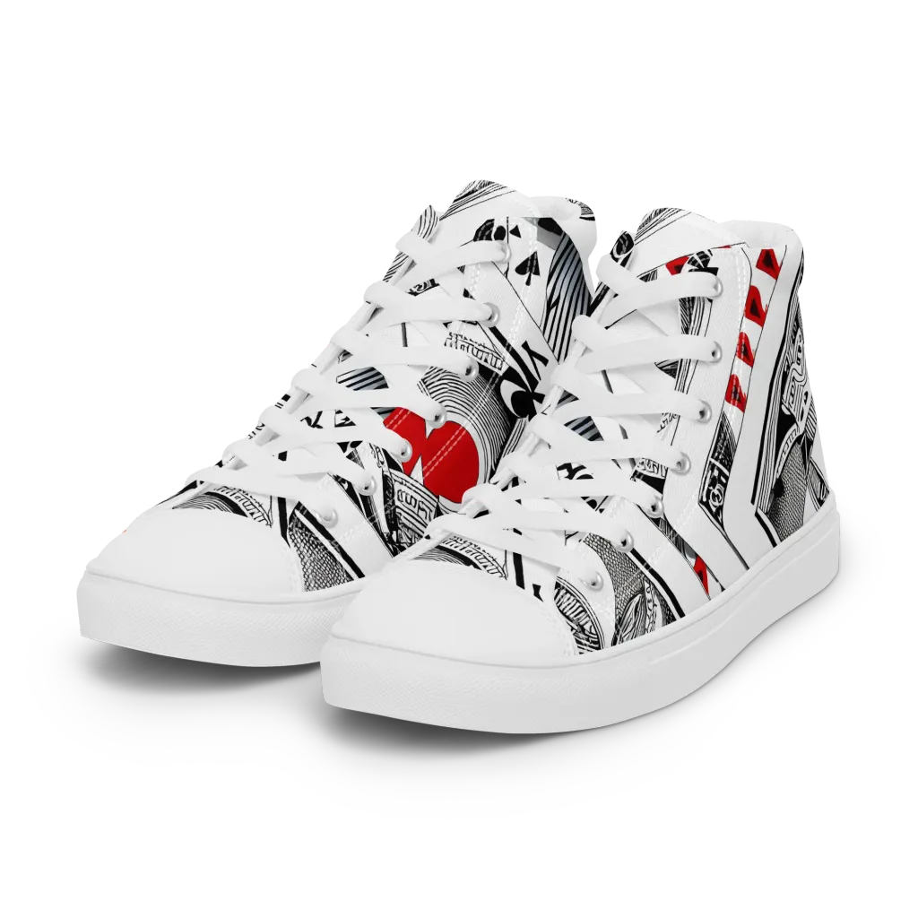 Fashion Print, By Carl Rahl on Women's High Top Canvas Shoes — Left Front