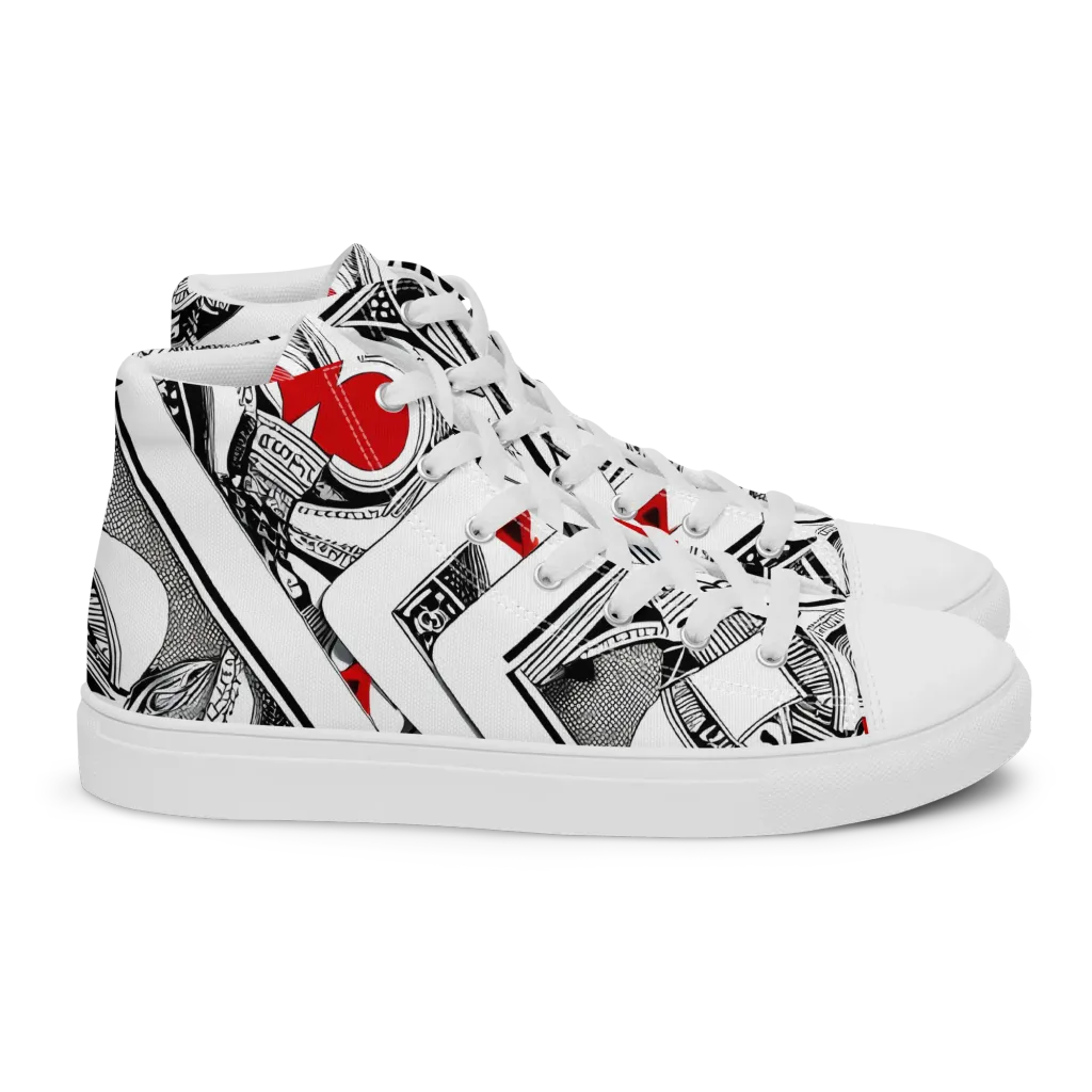 Fashion Print, By Carl Rahl on Women's High Top Canvas Shoes — Right