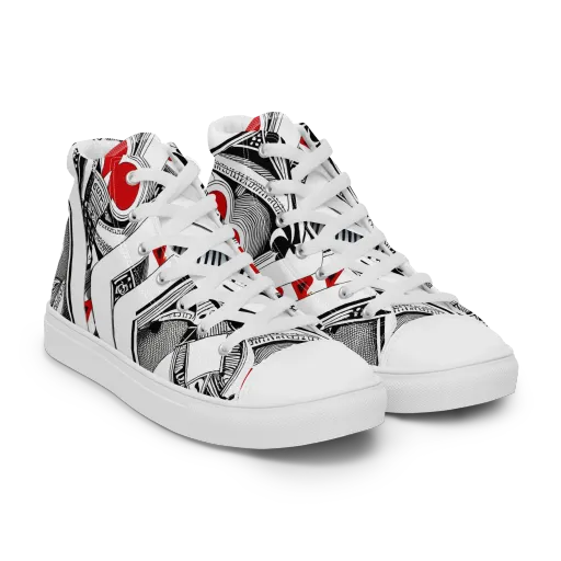 Fashion Print, By Carl Rahl on a Women's High Top Canvas Shoes