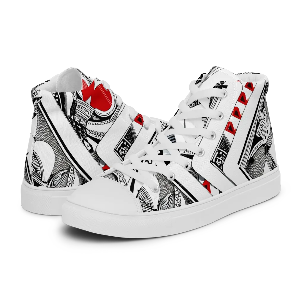 Fashion Print, By Carl Rahl on Women's High Top Canvas Shoes — Left