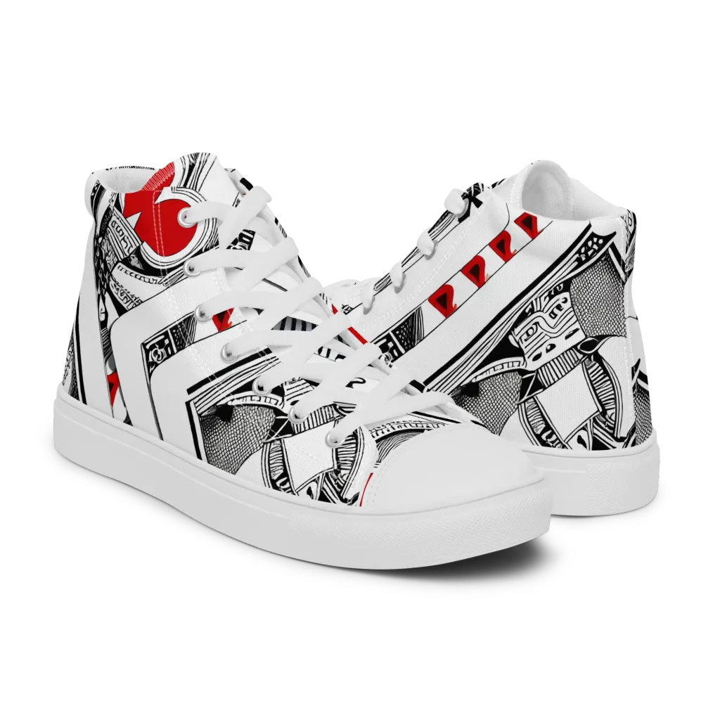 Fashion Print, By Carl Rahl on Women's High Top Canvas Shoes — Right