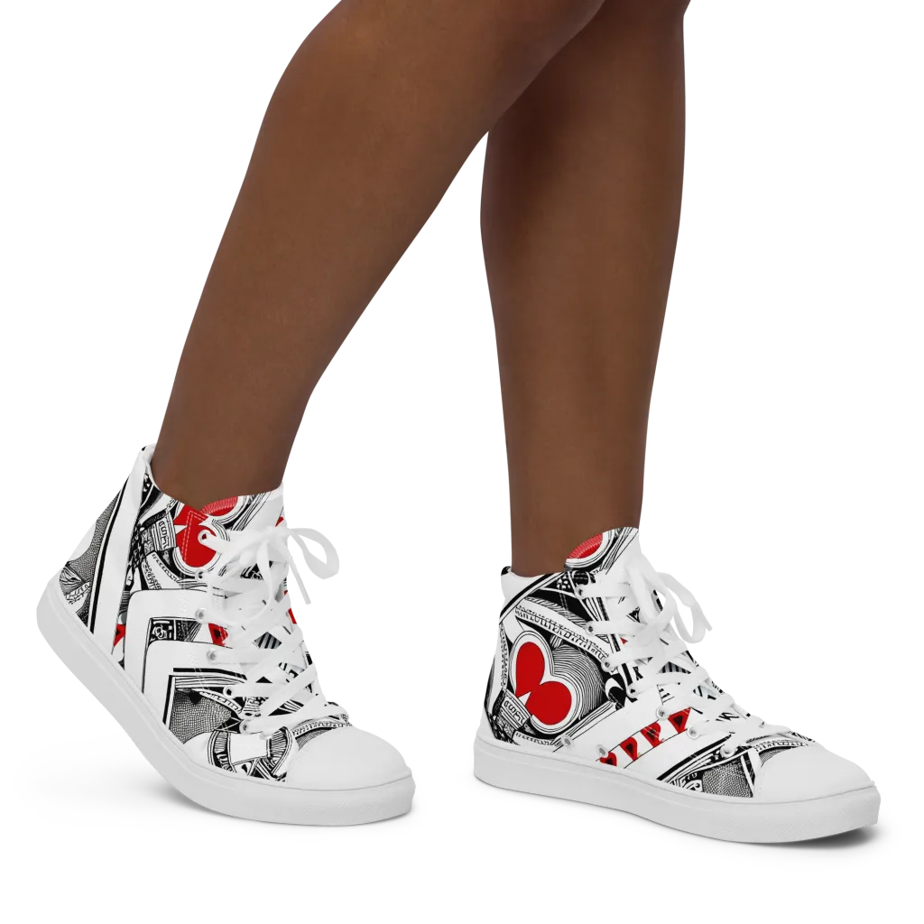 Fashion Print, By Carl Rahl on Women's High Top Canvas Shoes — Right