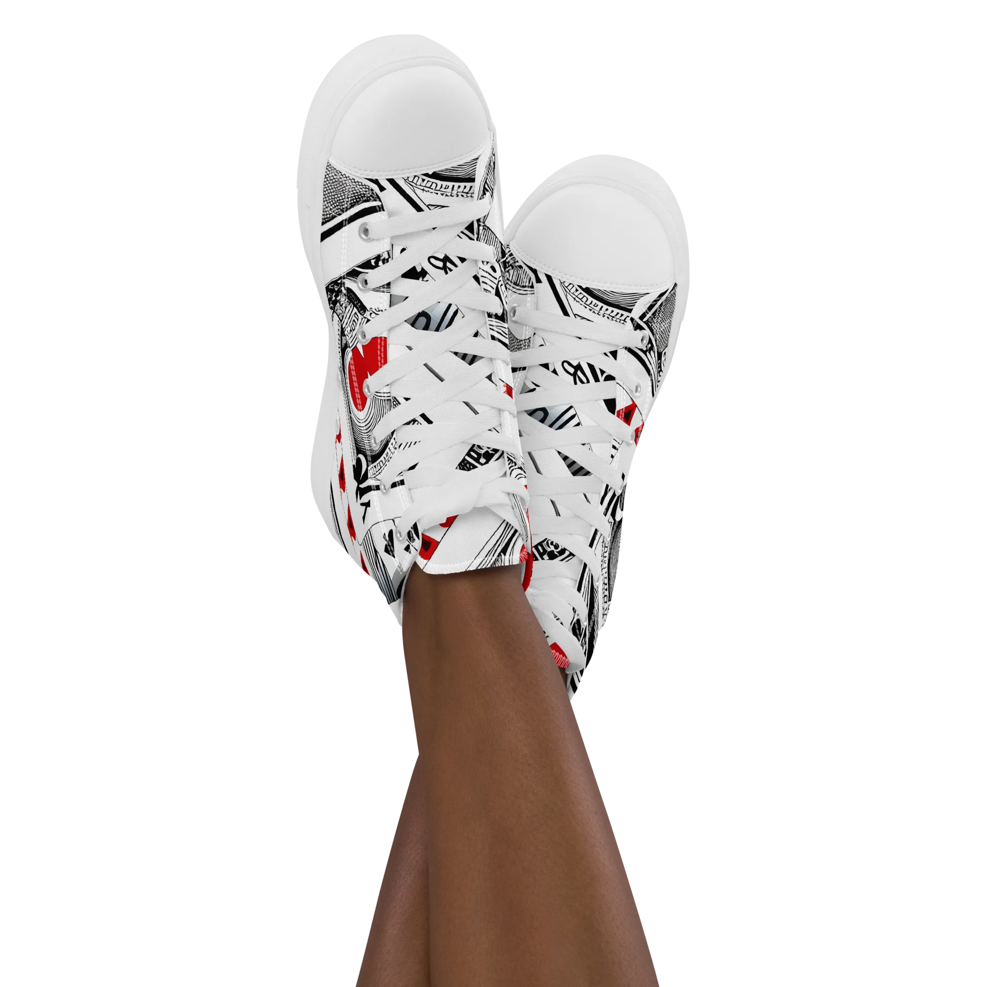 Fashion Print, By Carl Rahl on Women's High Top Canvas Shoes — Front