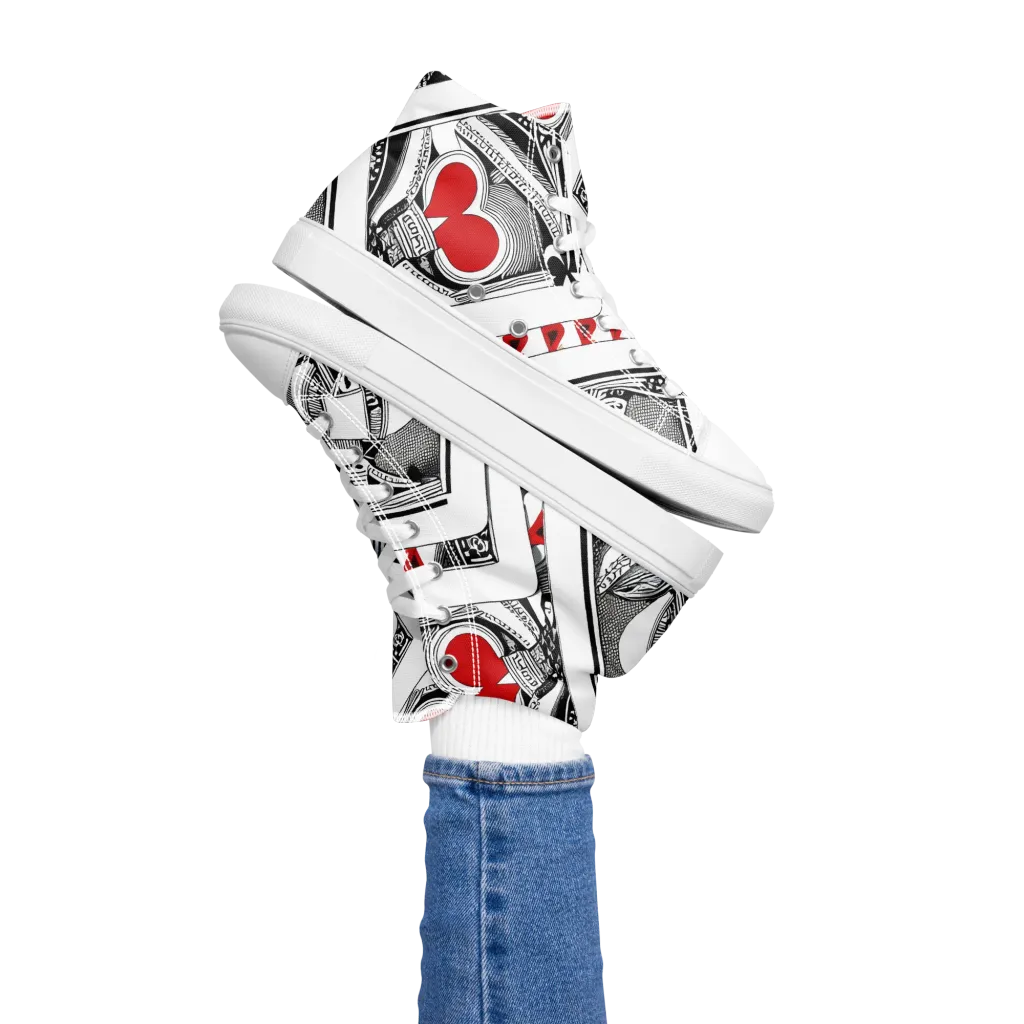 Fashion Print, By Carl Rahl on Women's High Top Canvas Shoes — Left