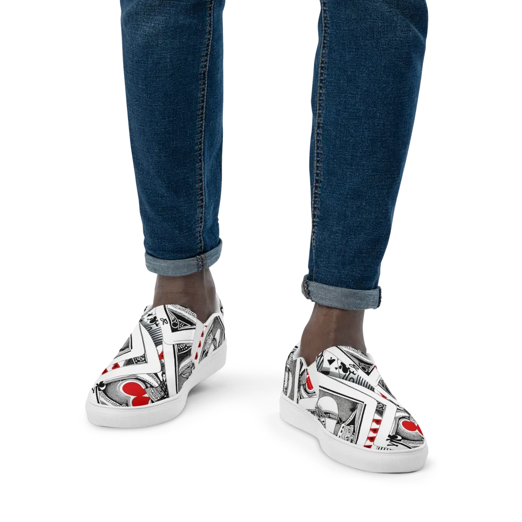 Fashion Print, By Carl Rahl on Men's Slip-On Canvas Shoes — Front