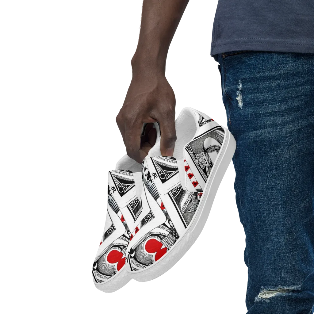 Fashion Print, By Carl Rahl on Men's Slip-On Canvas Shoes — Left Front