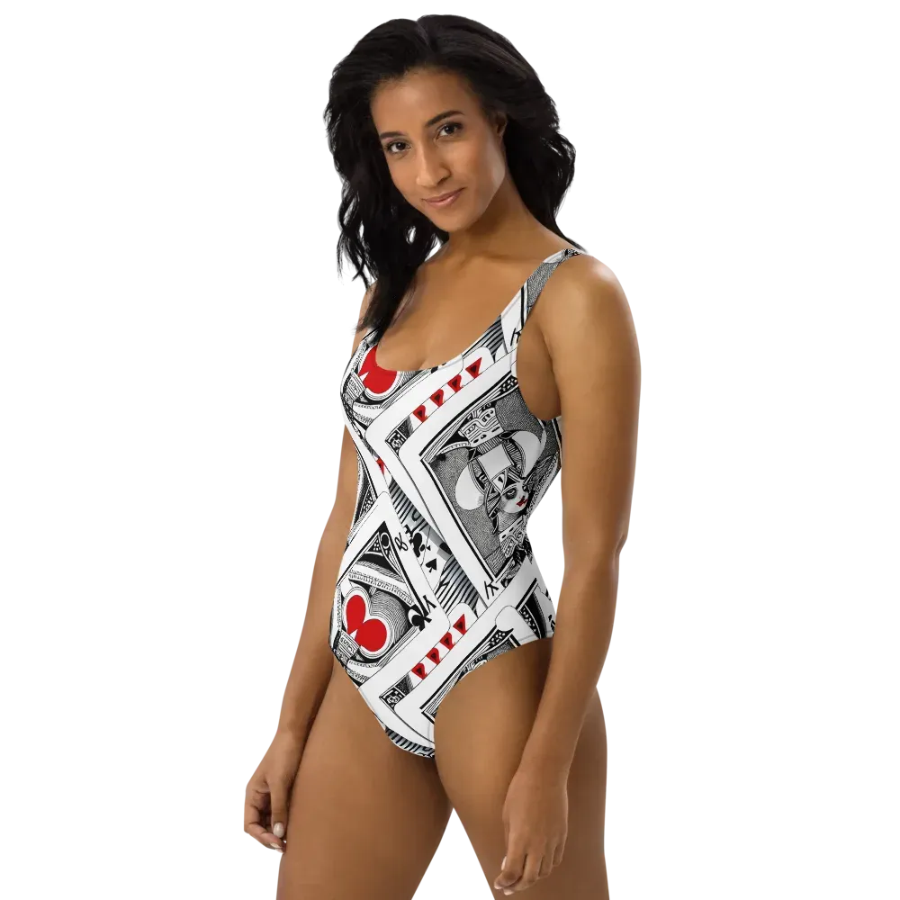 Fashion Print, By Carl Rahl on One-Piece Swimsuit — Left