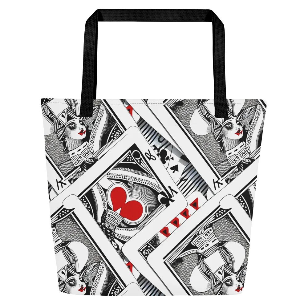 Fashion Print, By Carl Rahl on Large Tote Bag W/ Pocket — Front