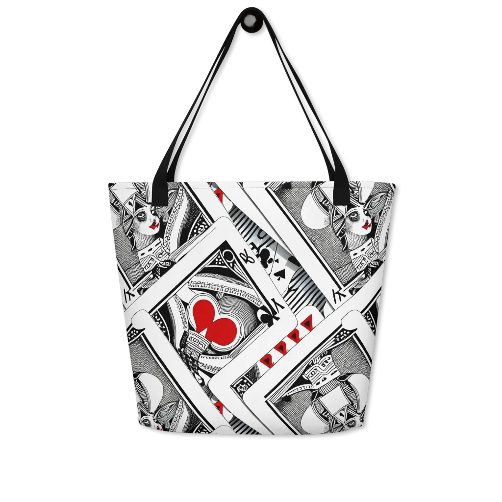 Fashion Print, By Carl Rahl on Large Tote Bag W/ Pocket — Front