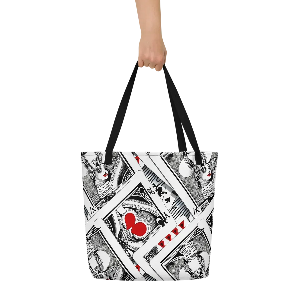 Fashion Print, By Carl Rahl on Large Tote Bag W/ Pocket — Front