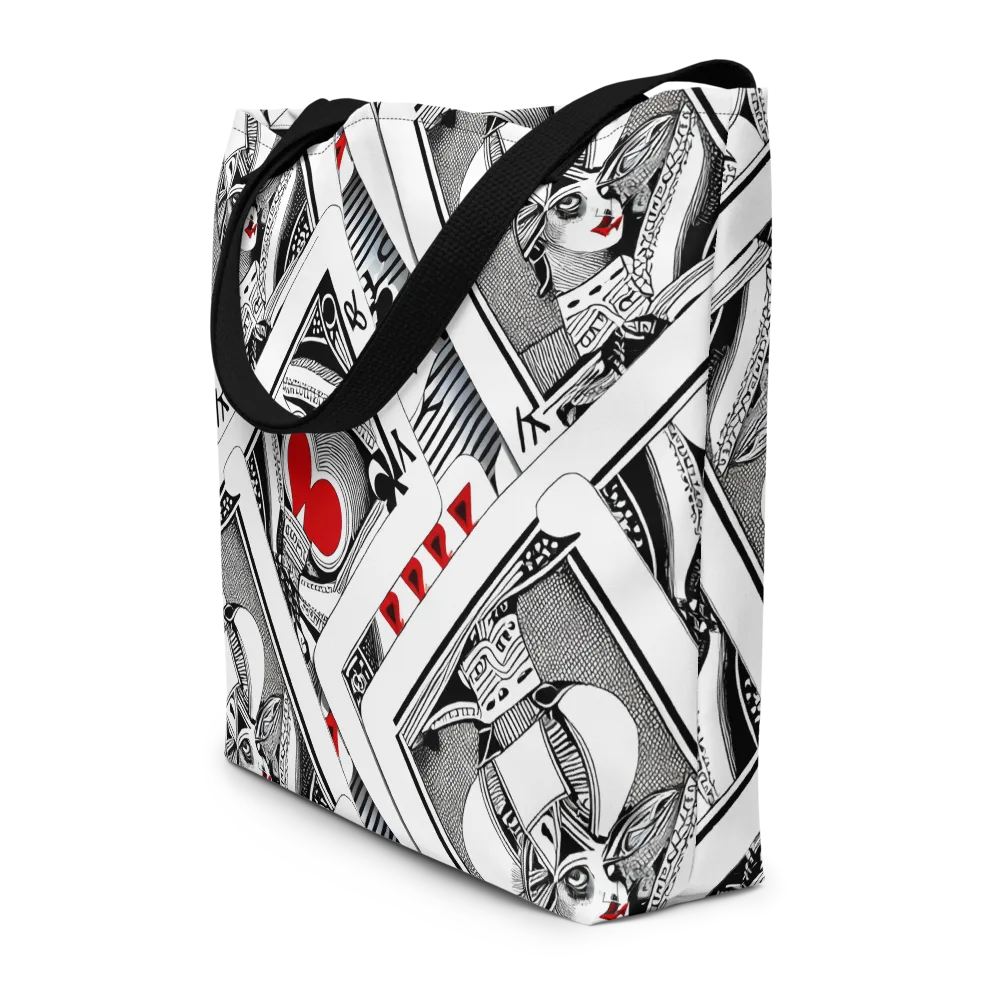 Fashion Print, By Carl Rahl on Large Tote Bag W/ Pocket — Front