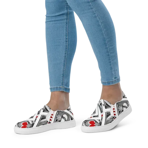 Fashion Print, By Carl Rahl on a Women's Slip-On Canvas Shoes