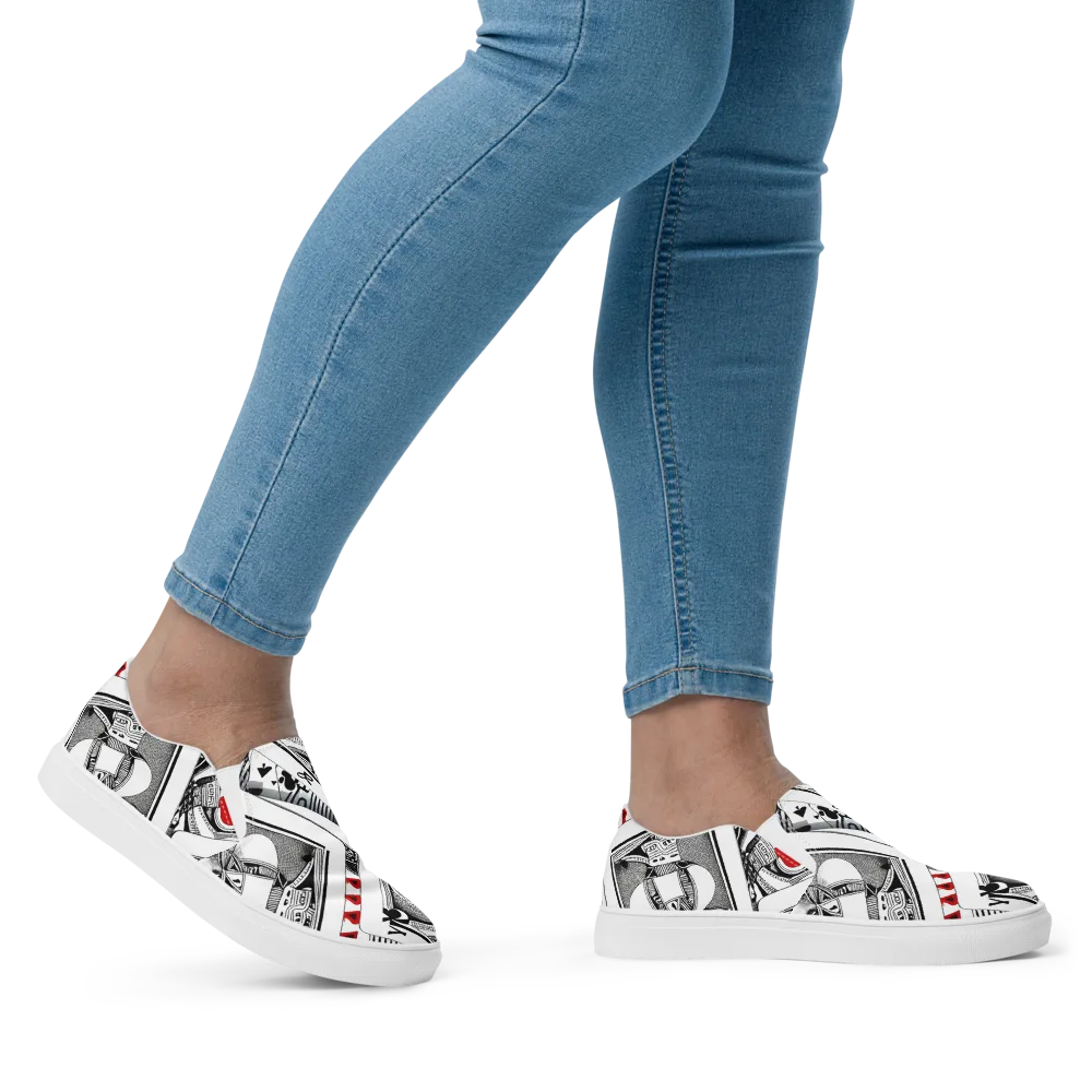 Fashion Print, By Carl Rahl on Women's Slip-On Canvas Shoes — Right
