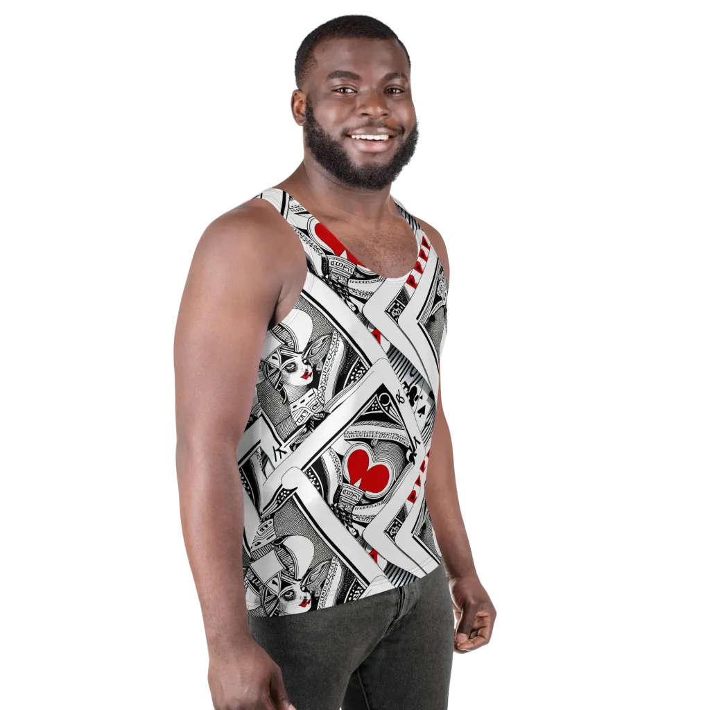 Fashion Print, By Carl Rahl on Men's Tank Top — Right Front