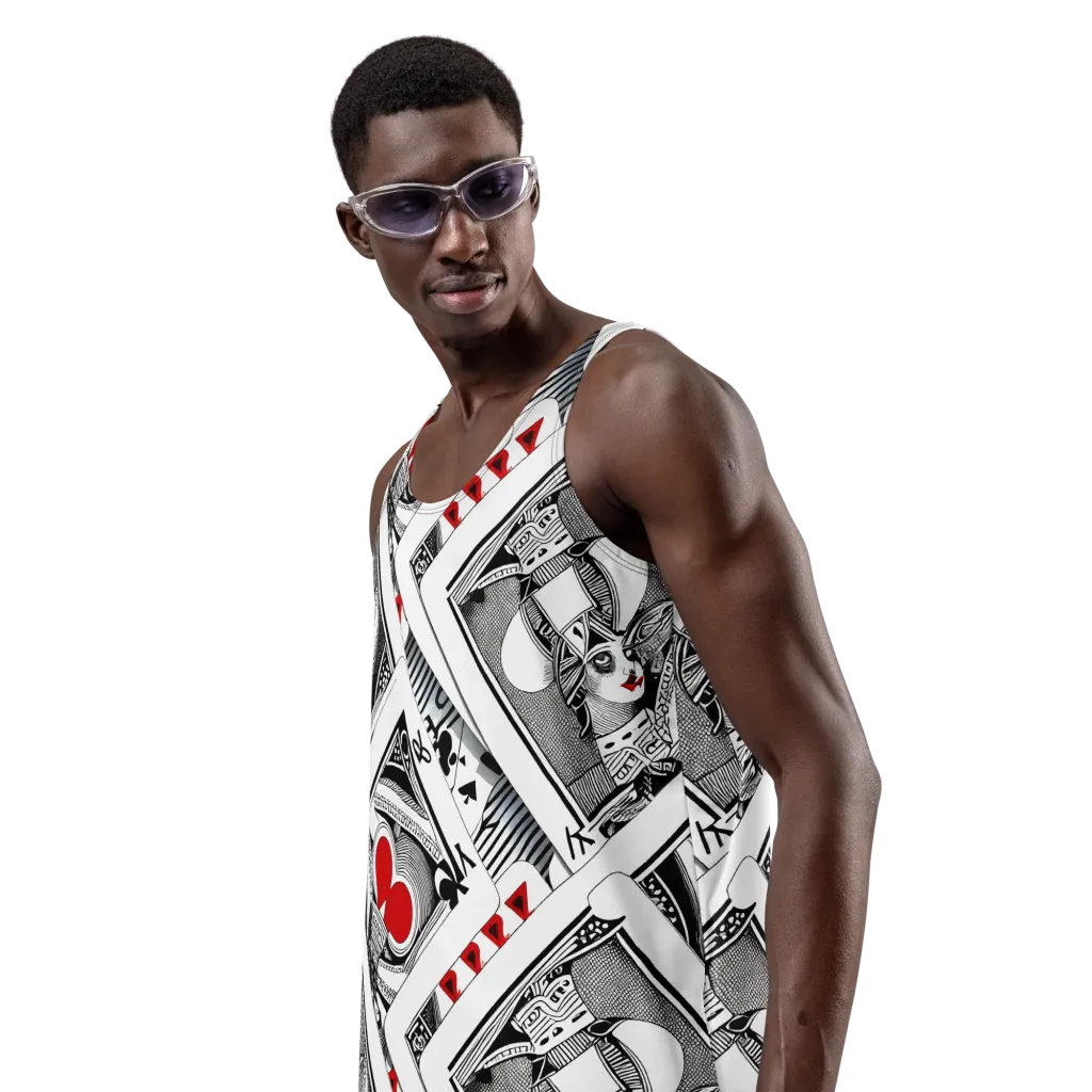 Fashion Print, By Carl Rahl on Men's Tank Top — Left