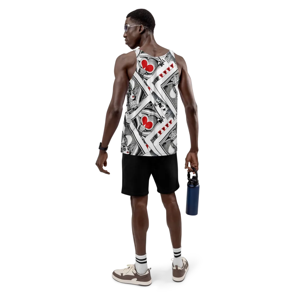 Fashion Print, By Carl Rahl on Men's Tank Top — Back