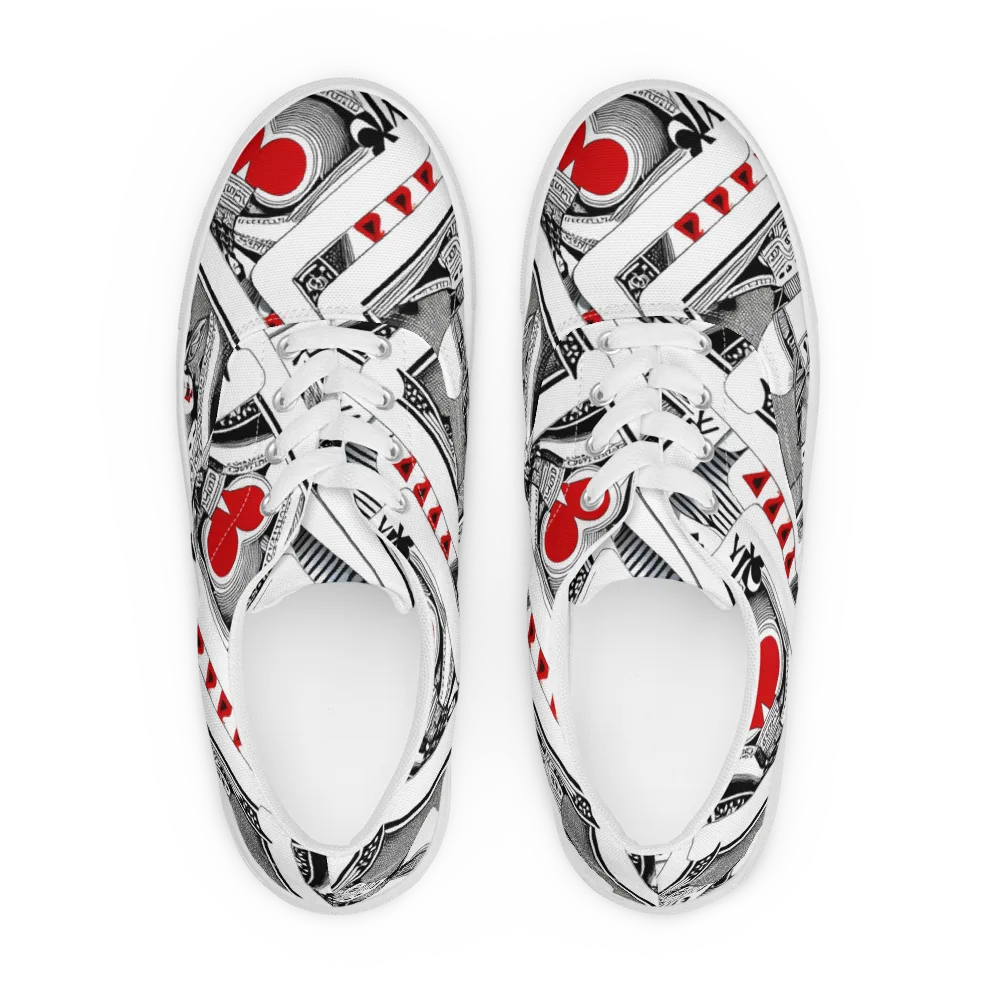 Fashion Print, By Carl Rahl on Men's Lace-Up Canvas Shoes — Front