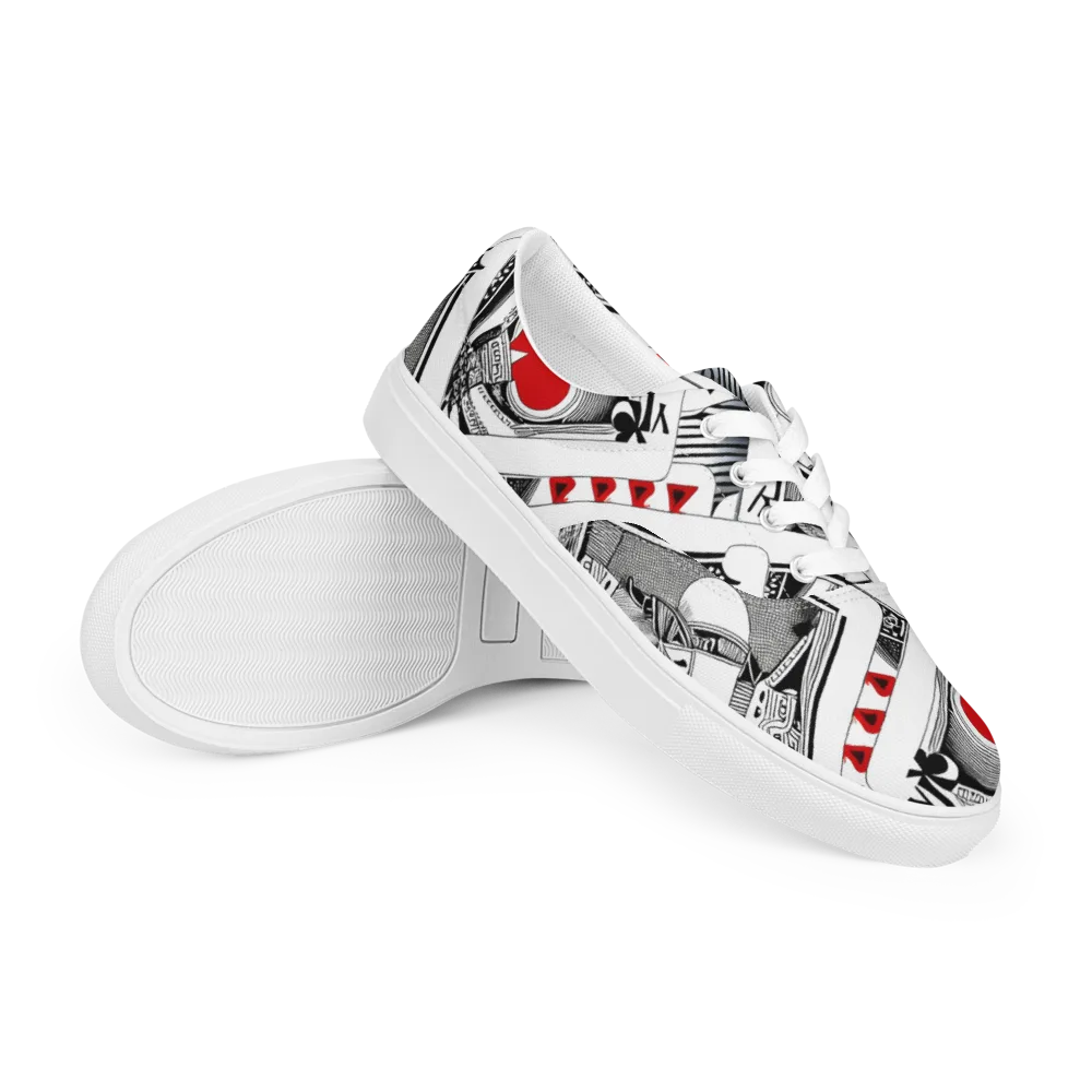 Fashion Print, By Carl Rahl on Men's Lace-Up Canvas Shoes — Right Front
