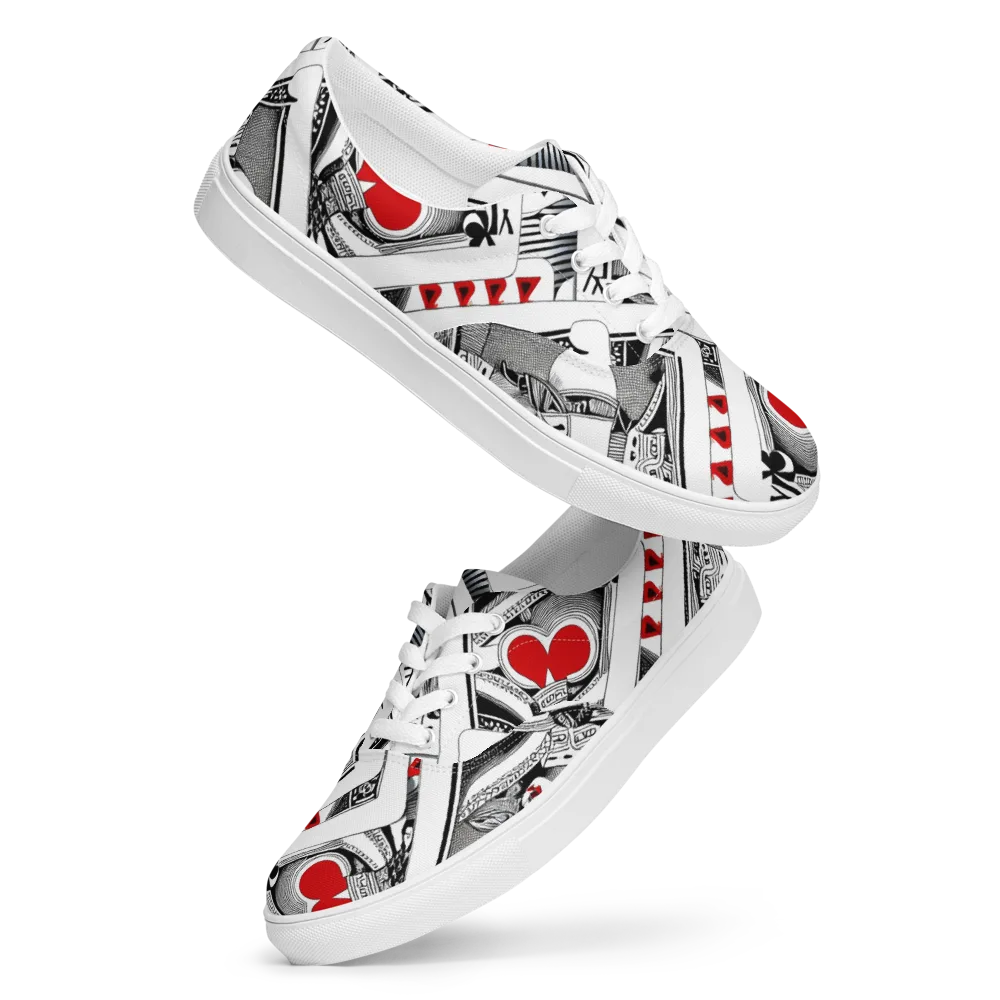 Fashion Print, By Carl Rahl on Men's Lace-Up Canvas Shoes — Front