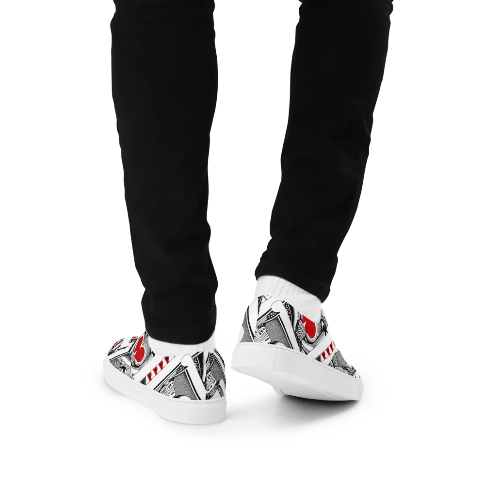 Fashion Print, By Carl Rahl on Men's Lace-Up Canvas Shoes — Back
