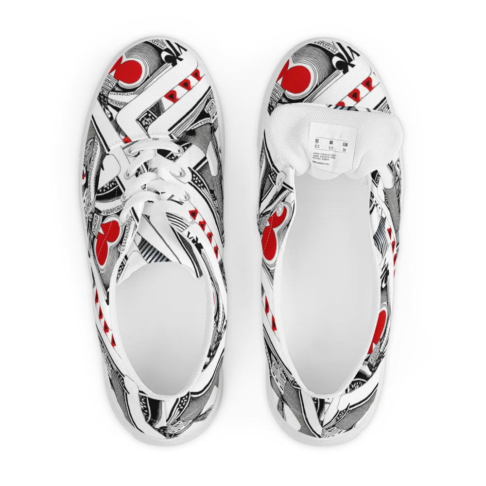 Fashion Print, By Carl Rahl on Men's Lace-Up Canvas Shoes — Front