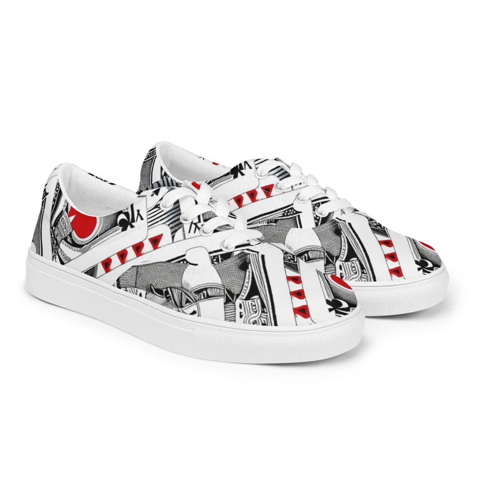 Fashion Print, By Carl Rahl on Men's Lace-Up Canvas Shoes — Right Front