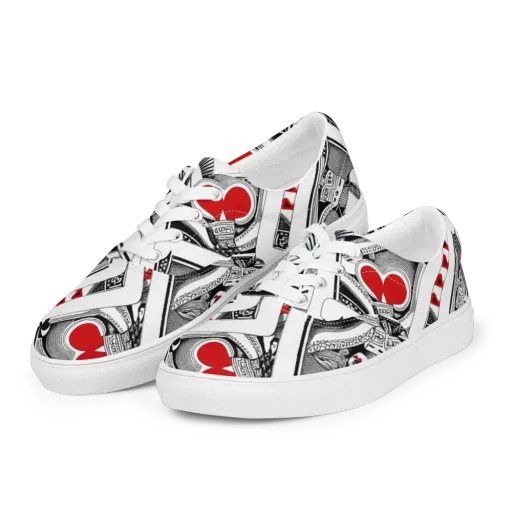 Fashion Print, By Carl Rahl on a Men's Lace-Up Canvas Shoes