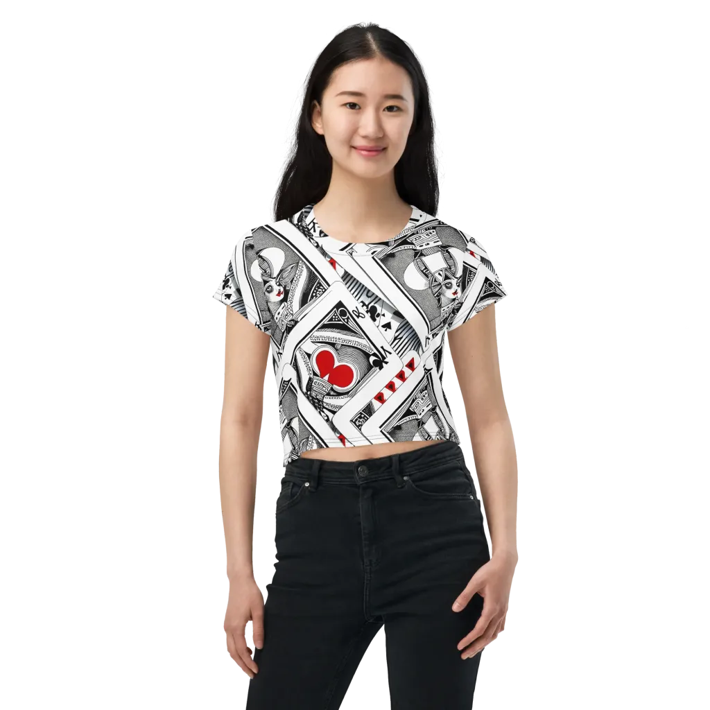 Fashion Print, By Carl Rahl on Crop Tee — Front