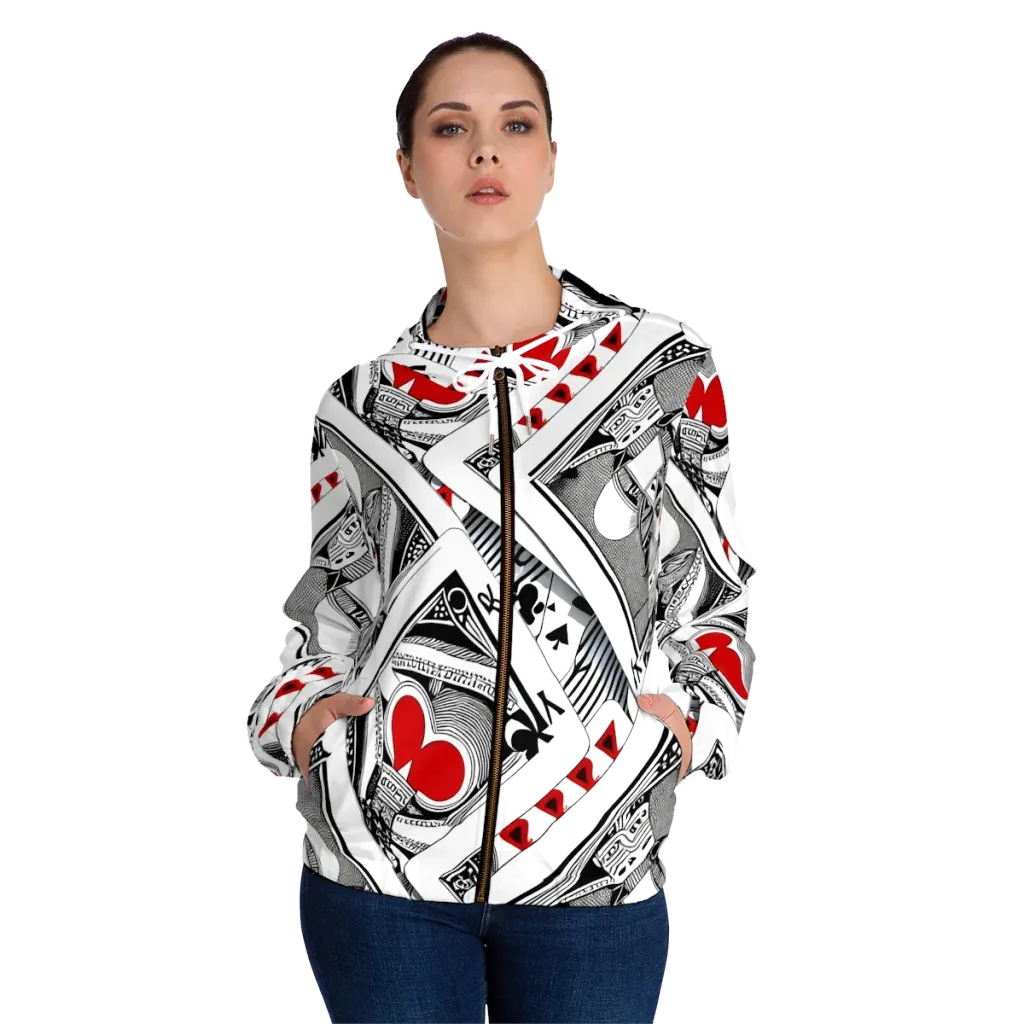 Fashion Print, By Carl Rahl on Women's Full-Zip Hoodie — Front On Person