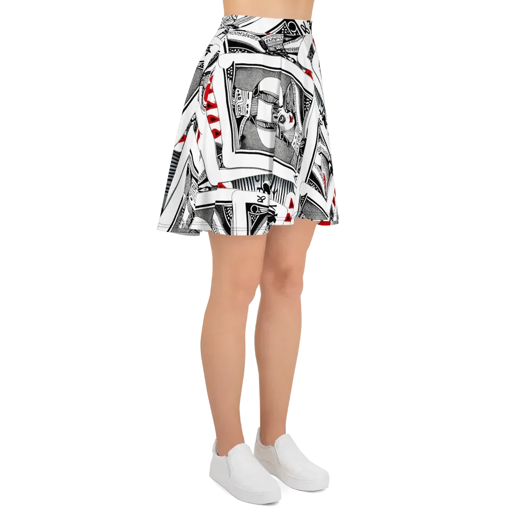 Fashion Print, By Carl Rahl on Skater Skirt — Right