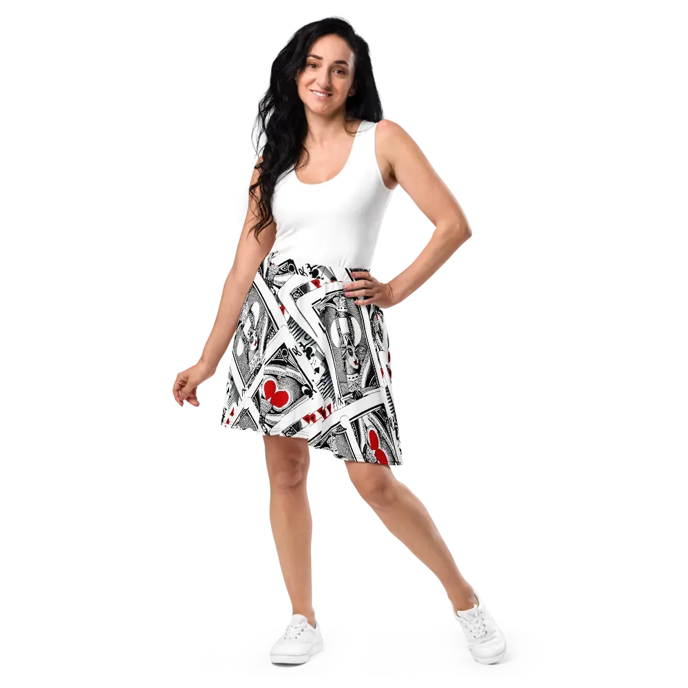 Fashion Print, By Carl Rahl on Skater Skirt — Front