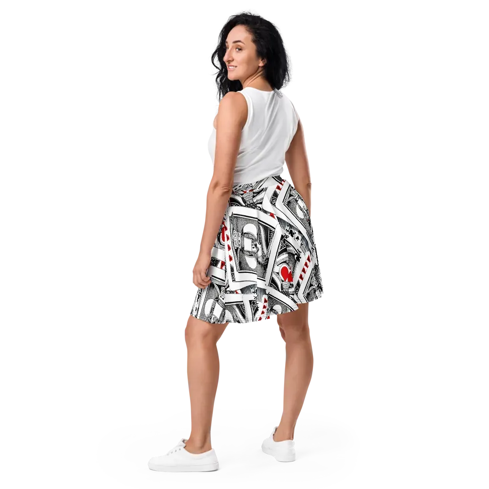 Fashion Print, By Carl Rahl on Skater Skirt — Back