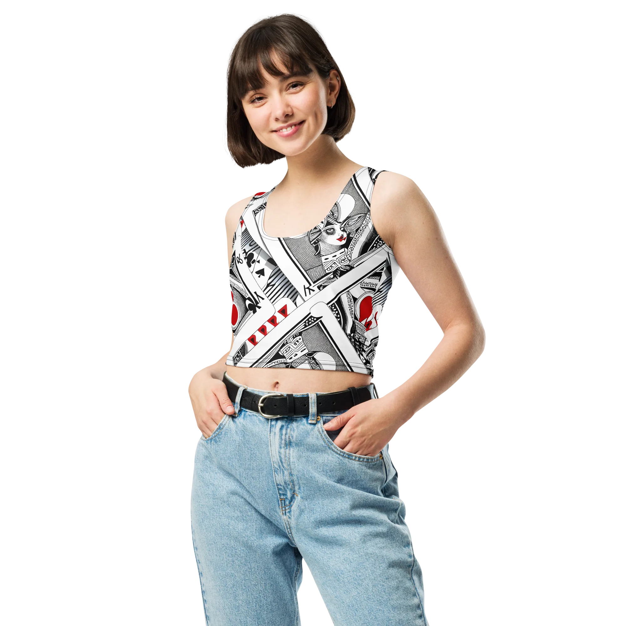 Fashion Print, By Carl Rahl on Crop Top — Front
