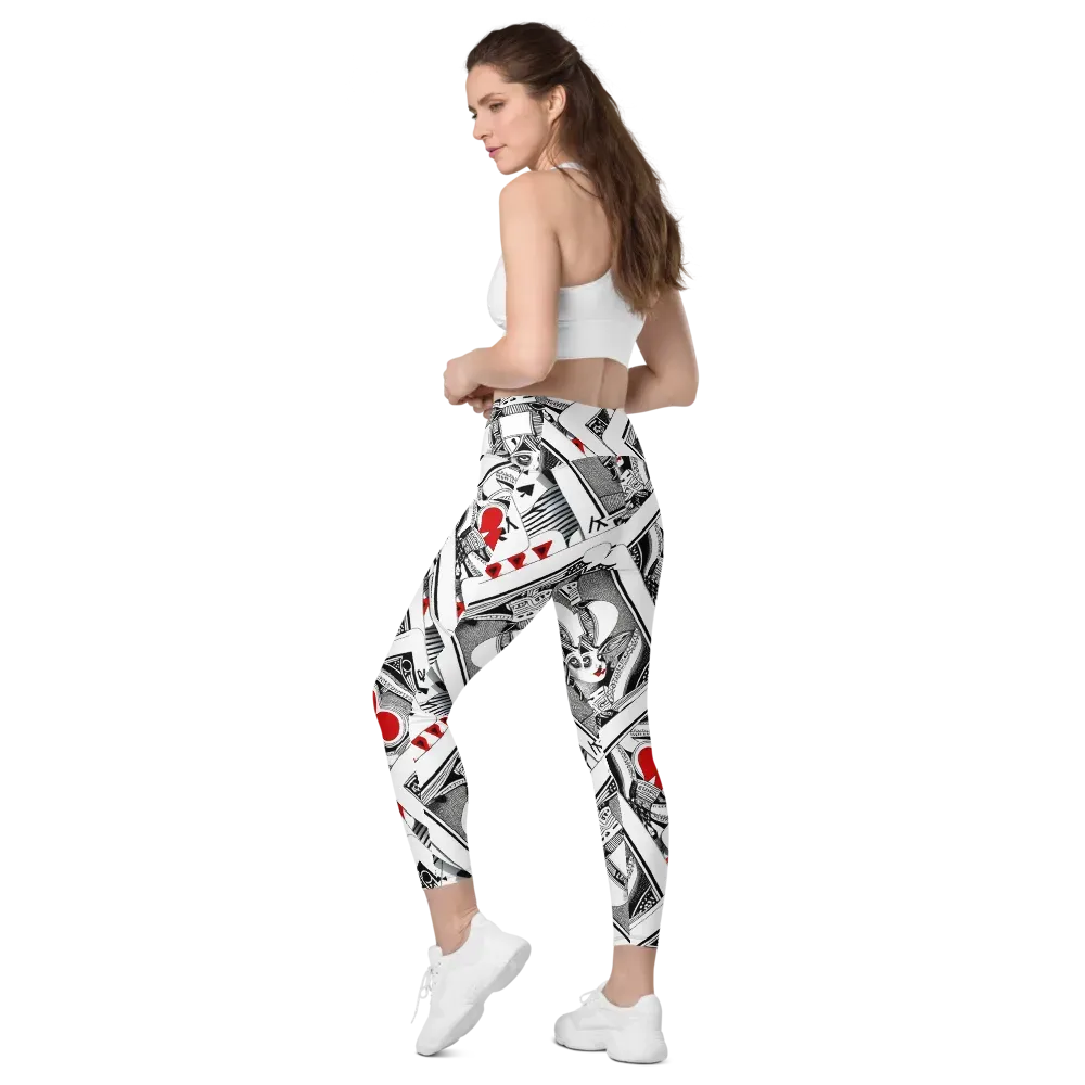 Fashion Print, By Carl Rahl on Leggings with Pockets — Left Back