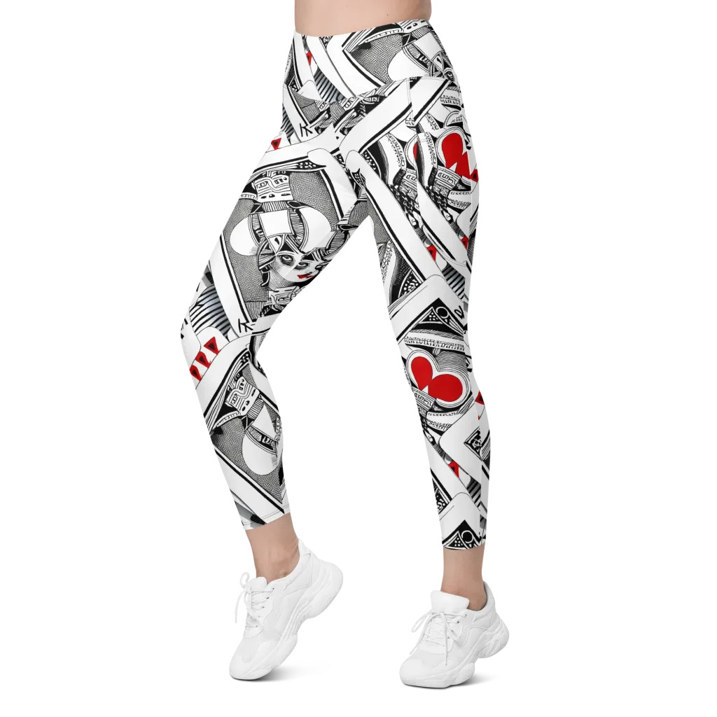 Fashion Print, By Carl Rahl on Leggings with Pockets — Left Front