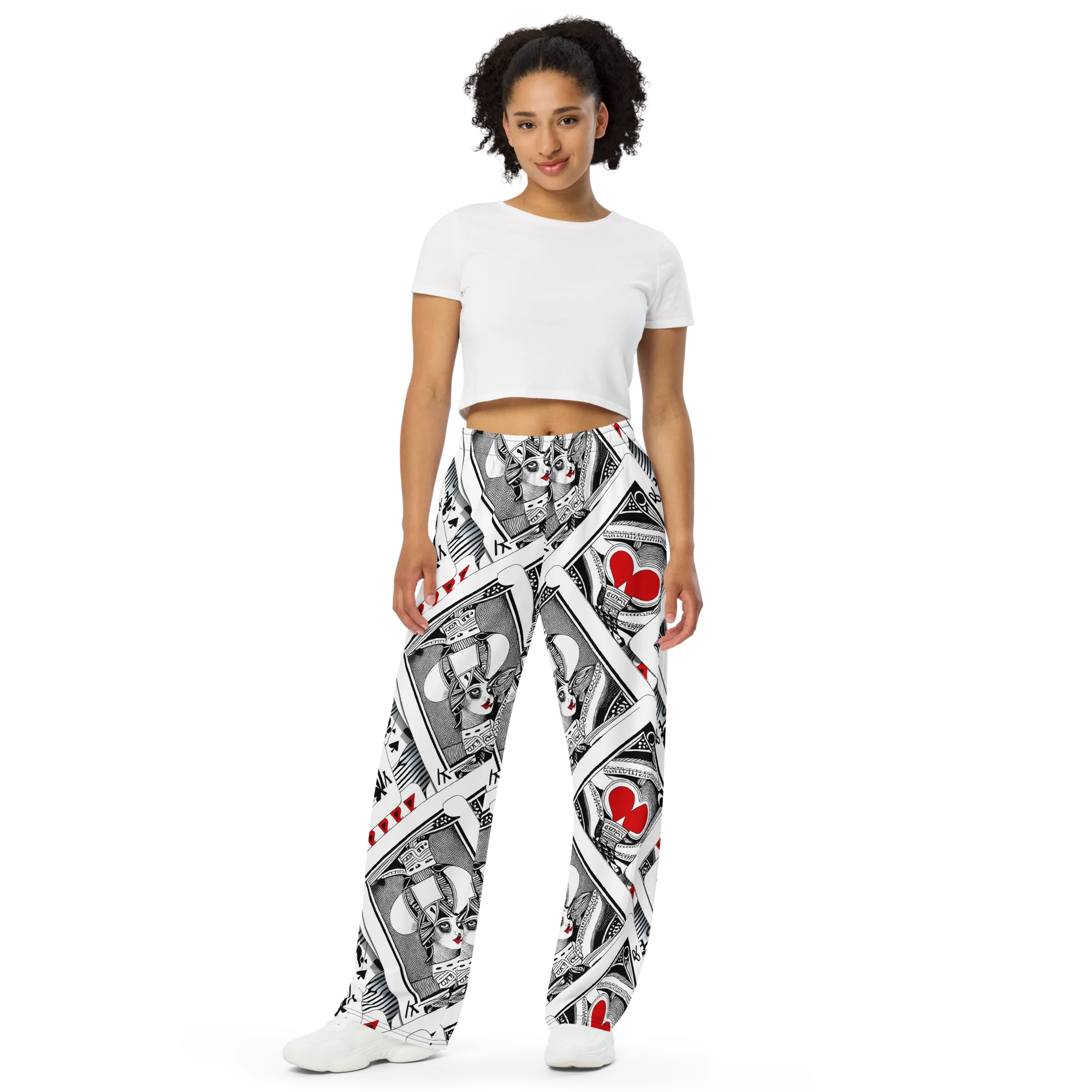 Fashion Print, By Carl Rahl on Wide-Leg Pants — Front