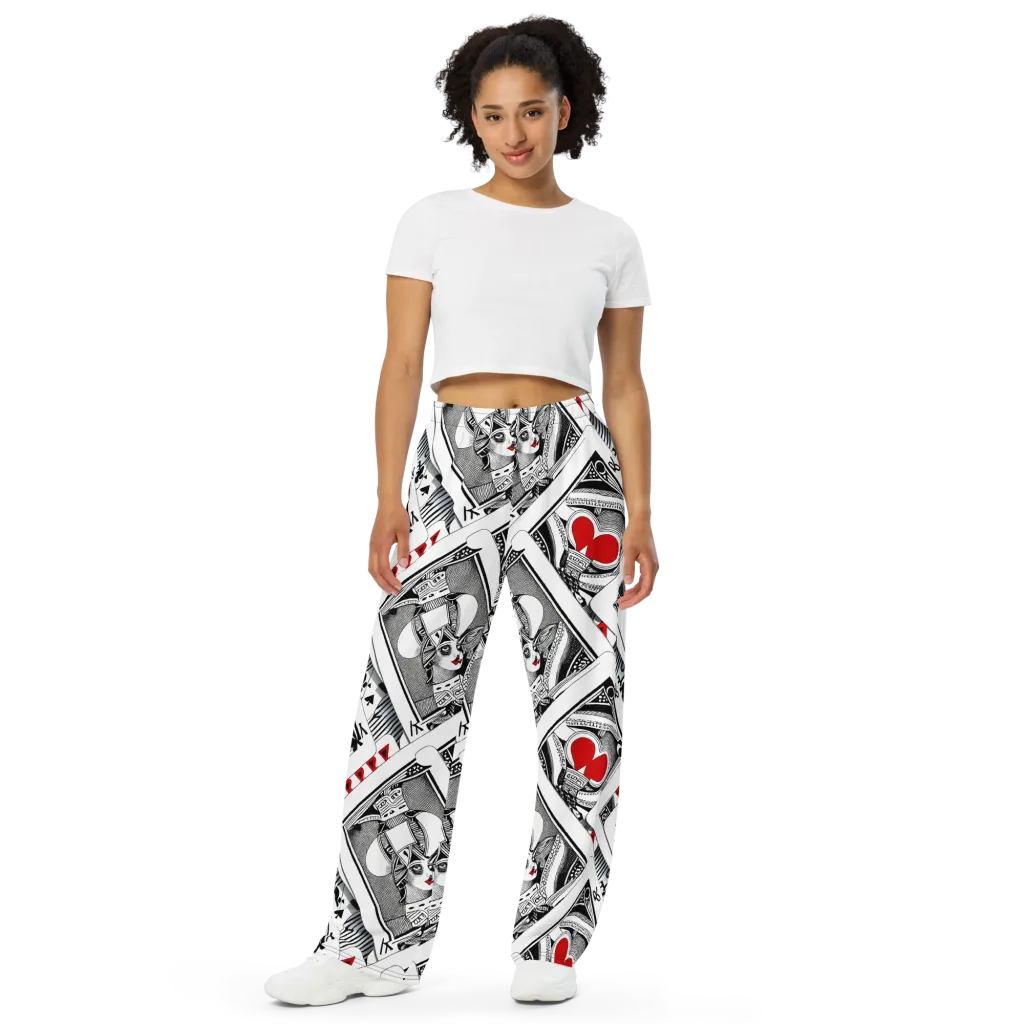 Fashion Print, By Carl Rahl on Wide-Leg Pants — Front