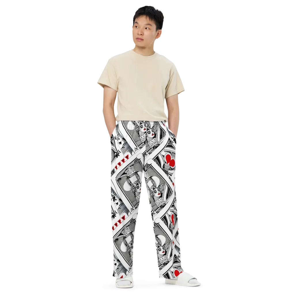 Fashion Print, By Carl Rahl on Wide-Leg Pants — Front