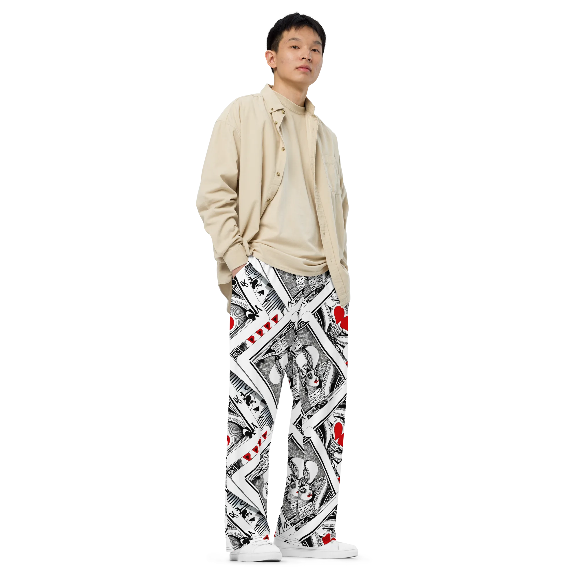 Fashion Print, By Carl Rahl on Wide-Leg Pants — Right Front