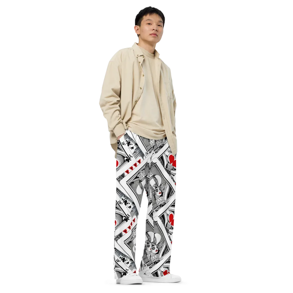 Fashion Print, By Carl Rahl on Wide-Leg Pants — Right Front
